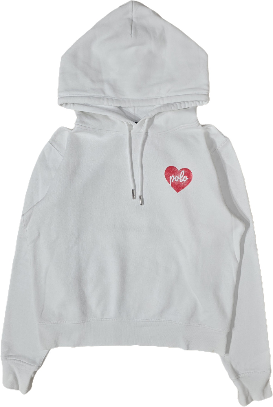 Sweat à capuche blanc coeur - XS