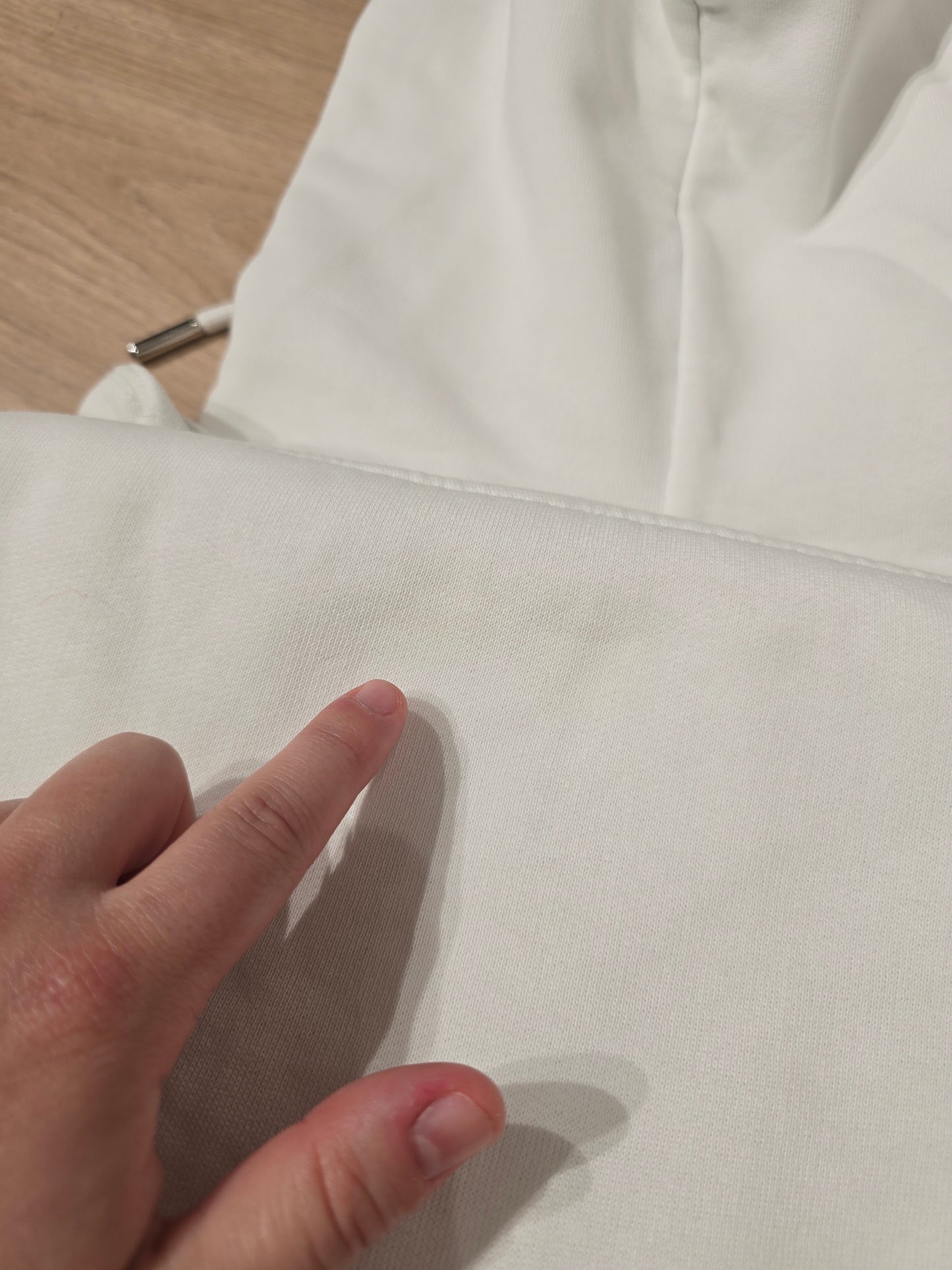 Sweat à capuche blanc coeur - XS