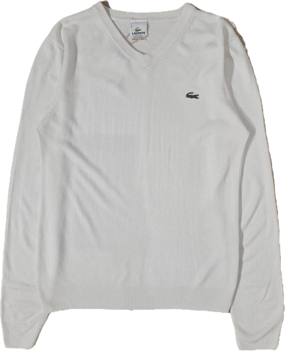 Pull col V blanc classique - L/XL