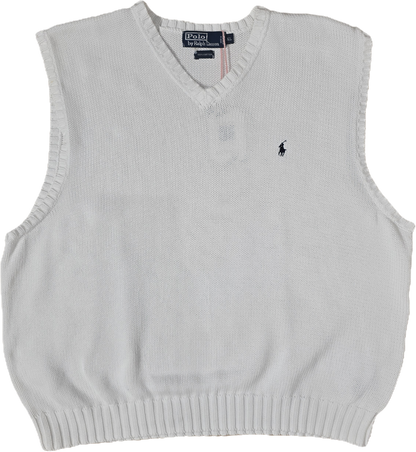 Pull sans manches en coton blanc - XL