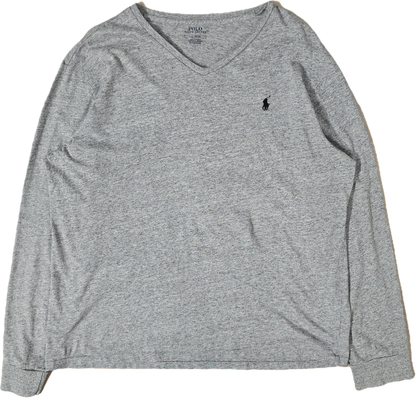 Tee-shirt gris mélangé en coton - L