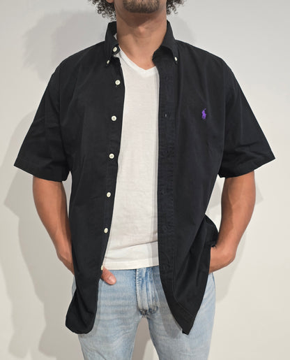 Chemise classic fit en coton noir - M/L