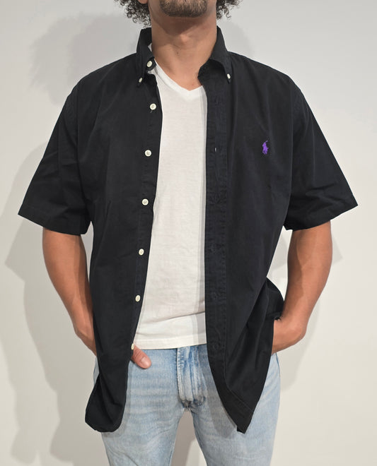 Chemise classic fit en coton noir - M/L