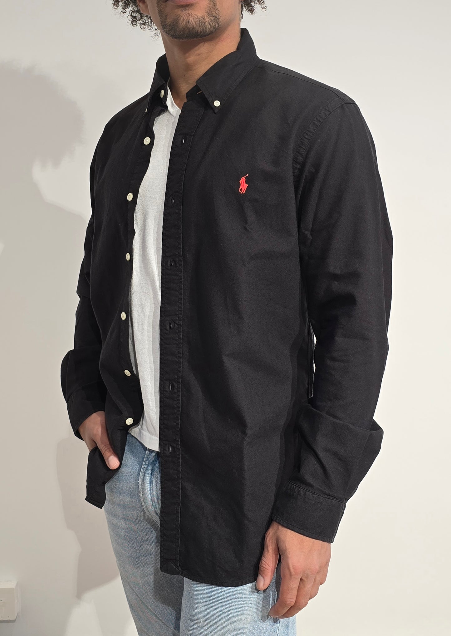 Chemise classic fit en coton noir - M