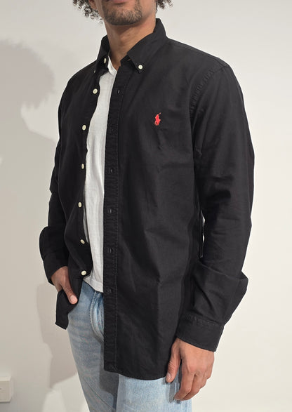 Chemise classic fit en coton noir - M