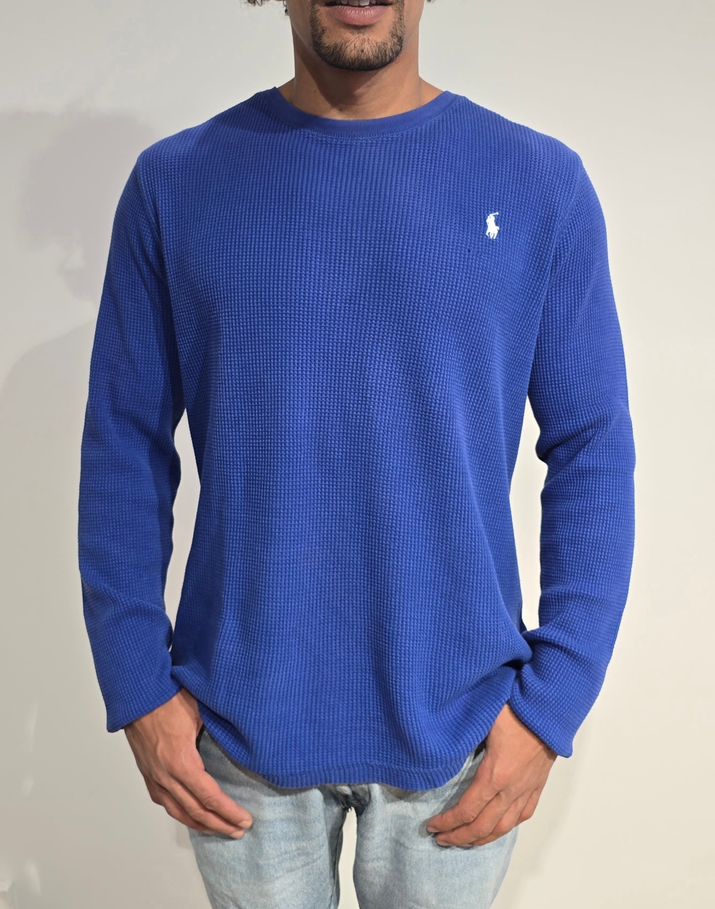 Pull léger en coton bleu - L