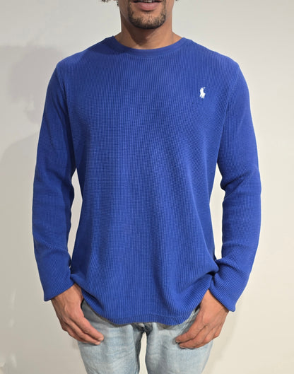 Pull léger en coton bleu - L