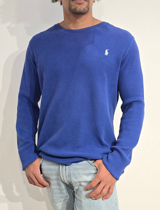 Pull léger en coton bleu - L