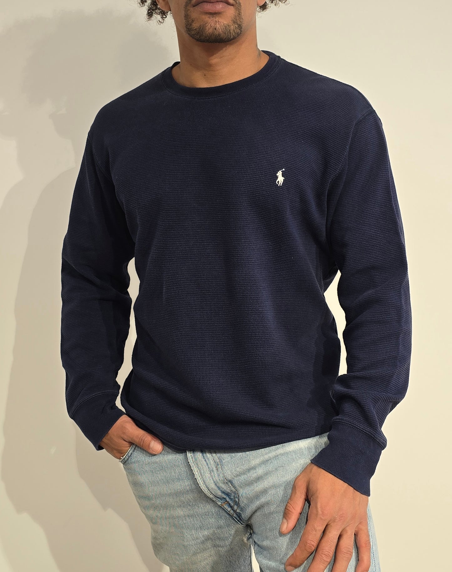 Pull léger en coton marine - M/L