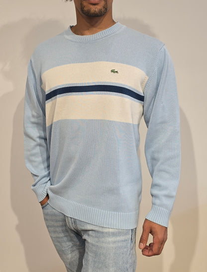 Pull col rond bleu - L