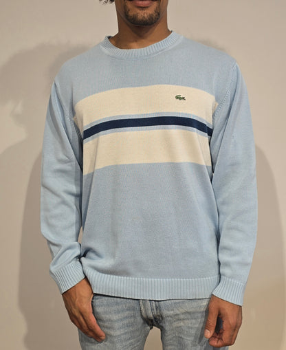 Pull col rond bleu - L
