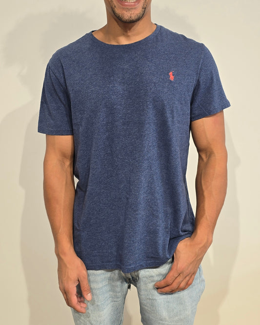 Tee-shirt custom silm fit en coton bleu - L