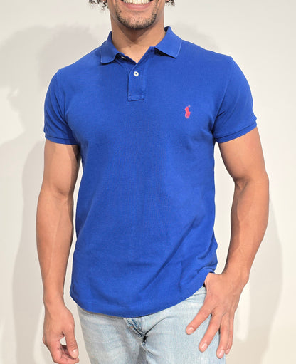 Polo classic fit en coton bleu - S/M