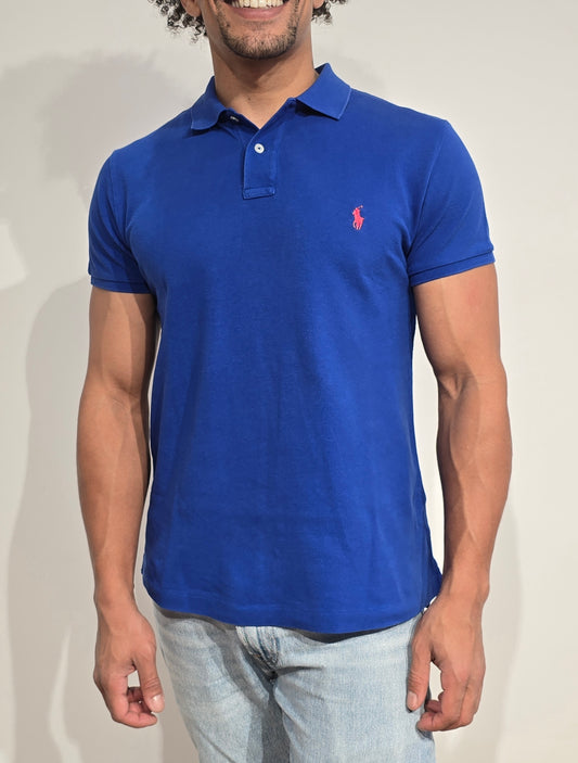 Polo classic fit en coton bleu - S/M
