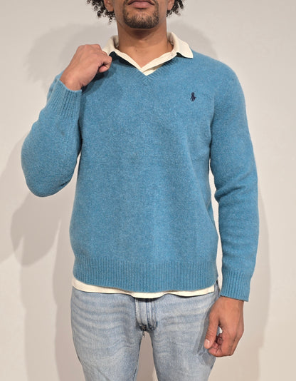 Pull en laine bleu - XS