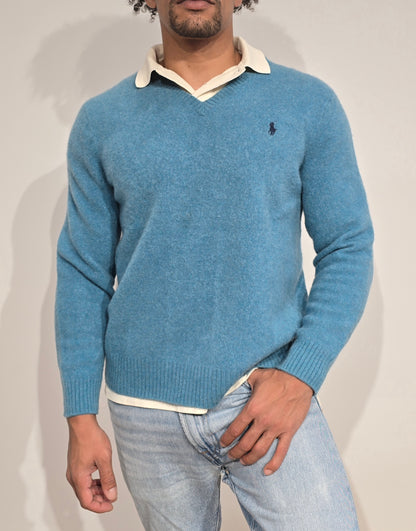 Pull en laine bleu - XS