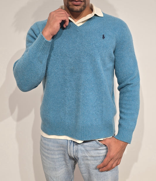 Pull en laine bleu - XS