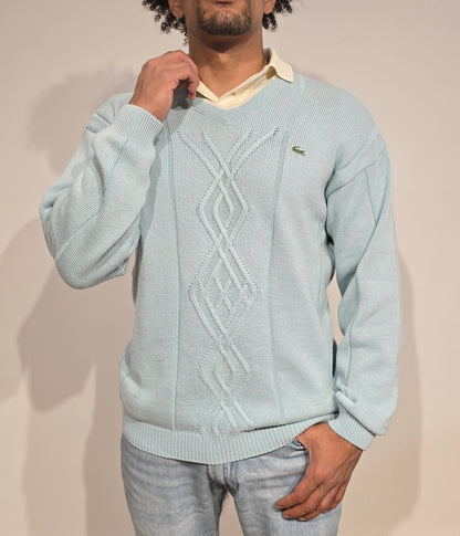 Pull col V bleu ciel des années 90' - M