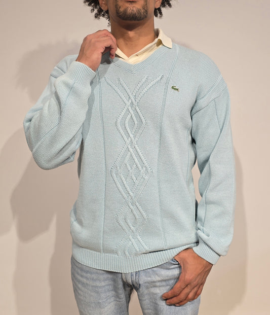 Pull col V bleu ciel des années 90' - M