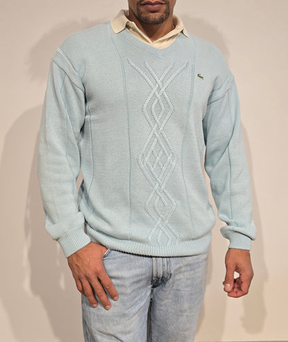 Pull col V bleu ciel des années 90' - M