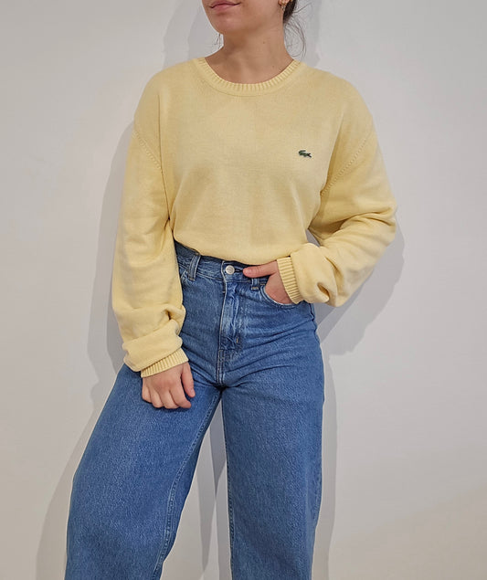 Pull uni en coton jaune - XL
