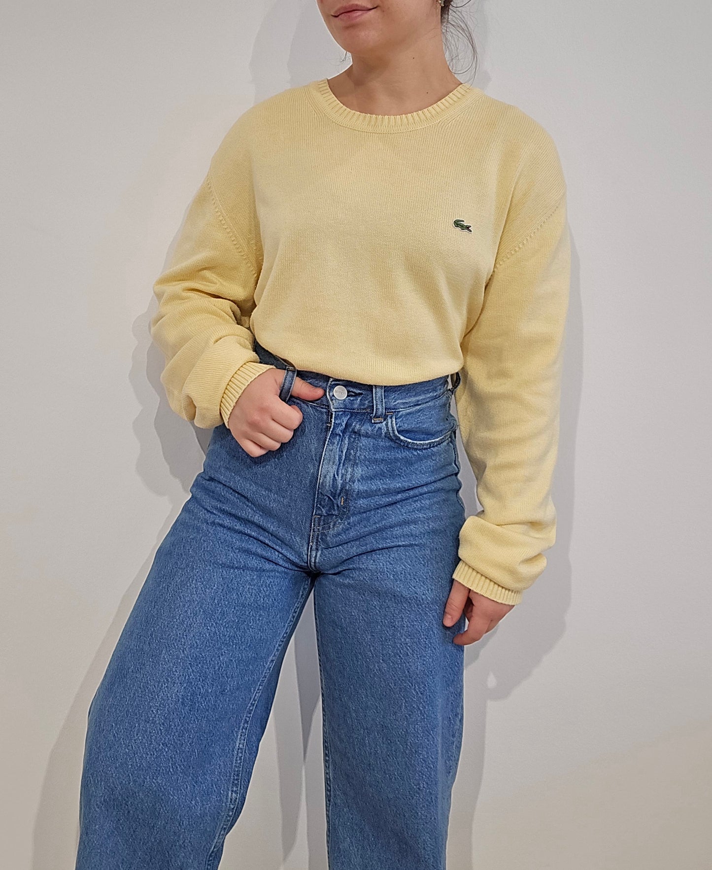 Pull uni en coton jaune - XL