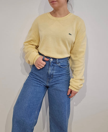 Pull uni en coton jaune - XL