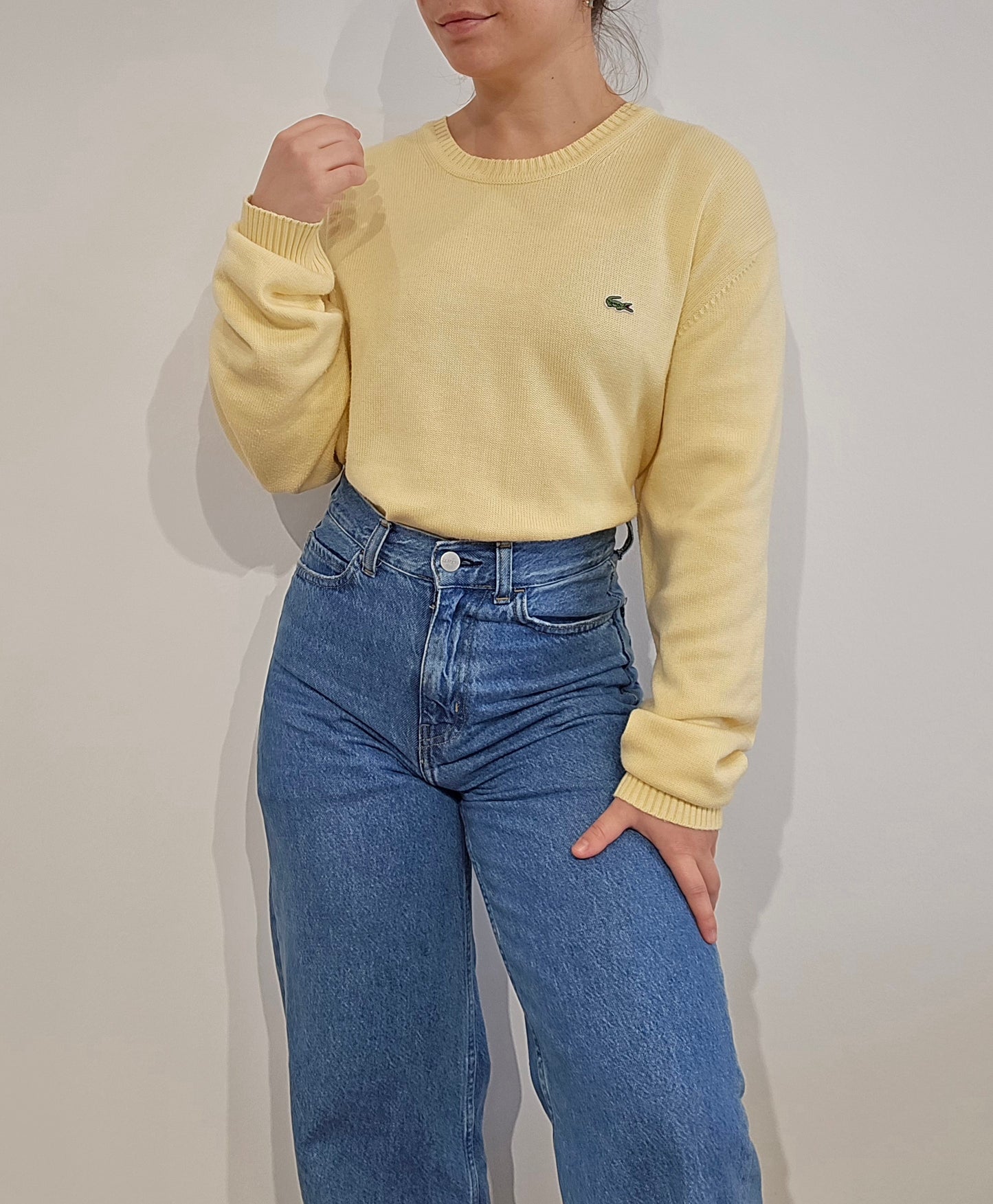 Pull uni en coton jaune - XL