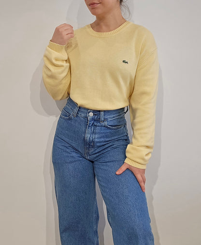 Pull uni en coton jaune - XL