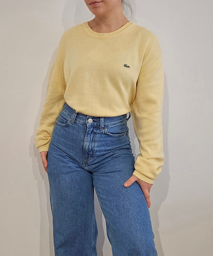 Pull uni en coton jaune - XL