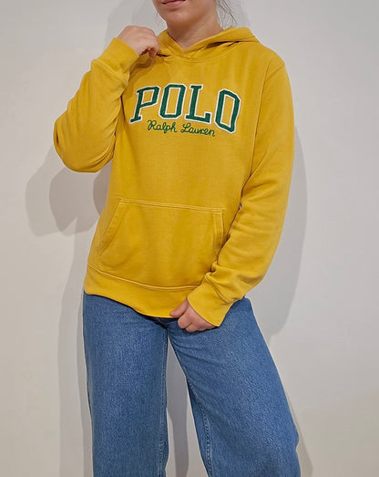 Sweat à capuche jaune brodé - XS