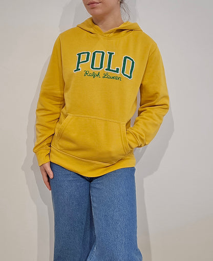 Sweat à capuche jaune brodé - XS