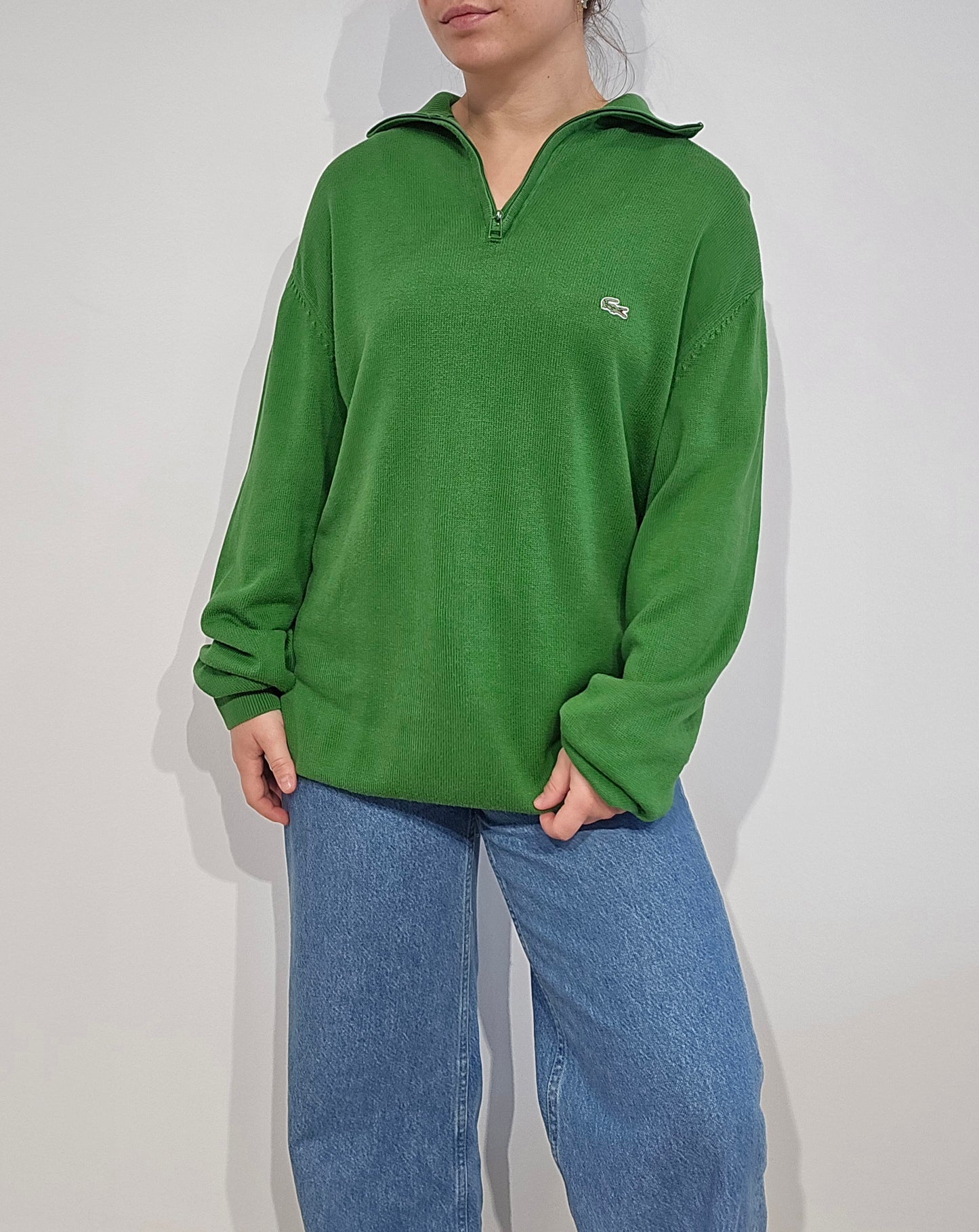 Pull camionneur en coton vert - L/XL