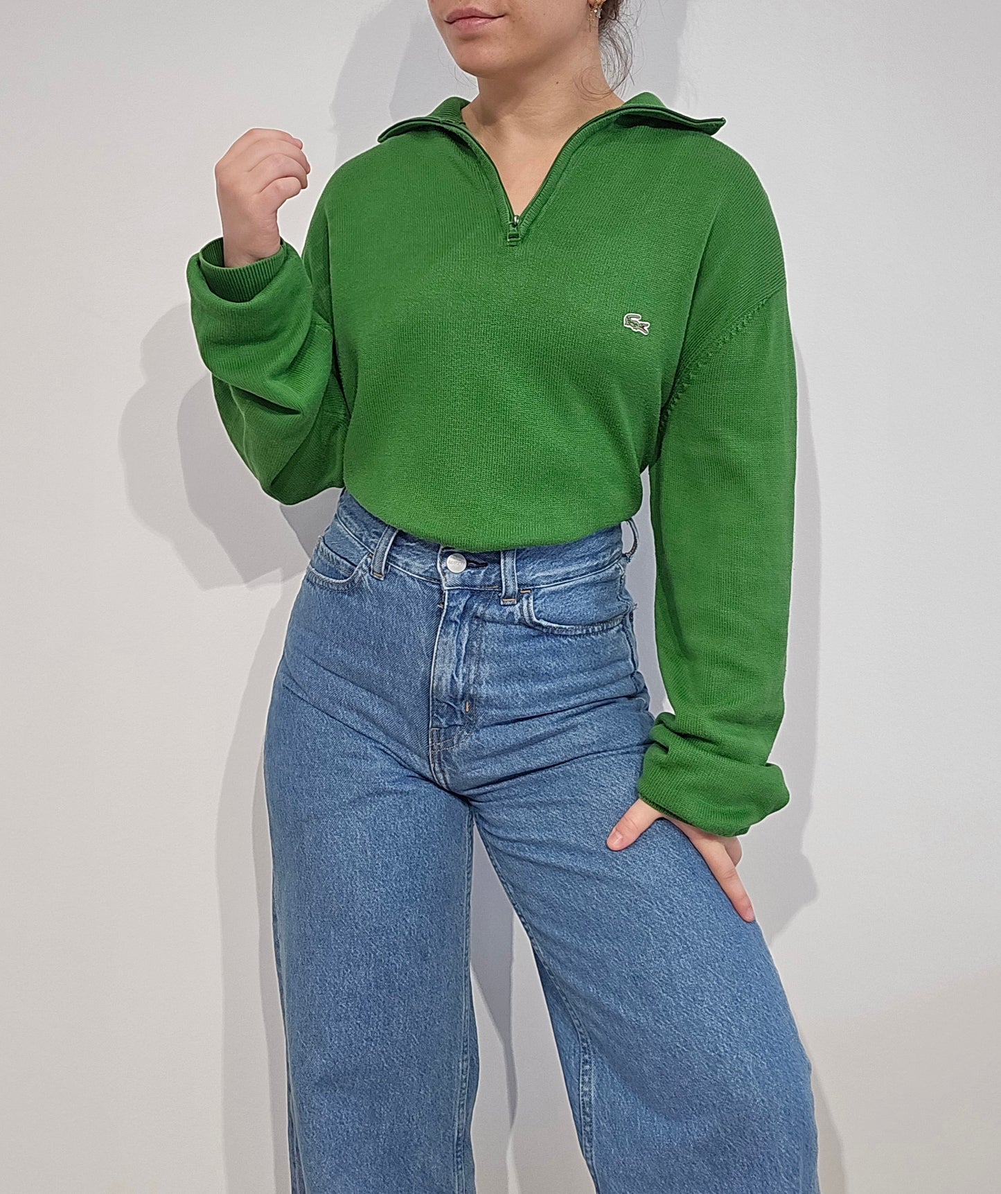 Pull camionneur en coton vert - L/XL