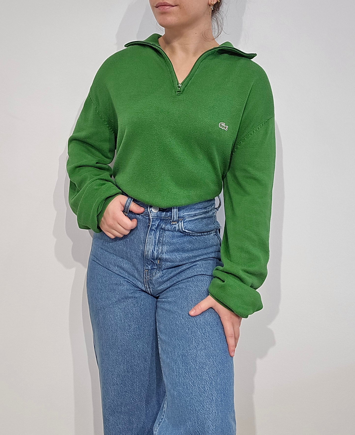 Pull camionneur en coton vert - L/XL