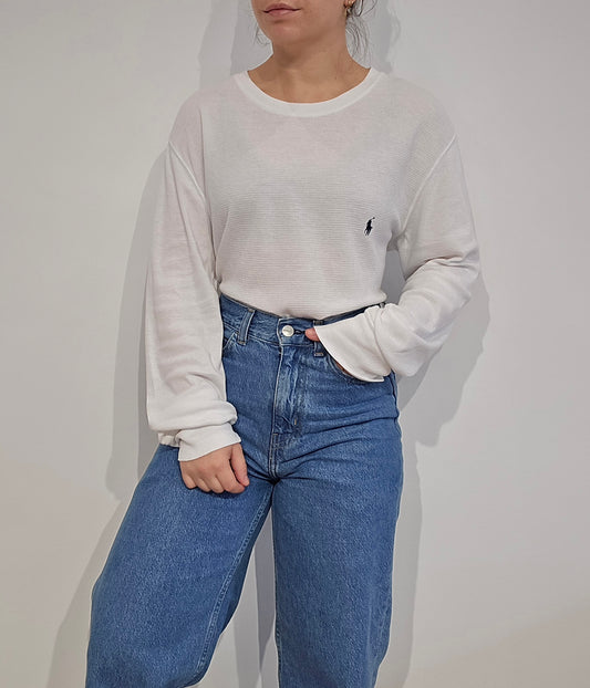 Pull léger en coton blanc - L/XL