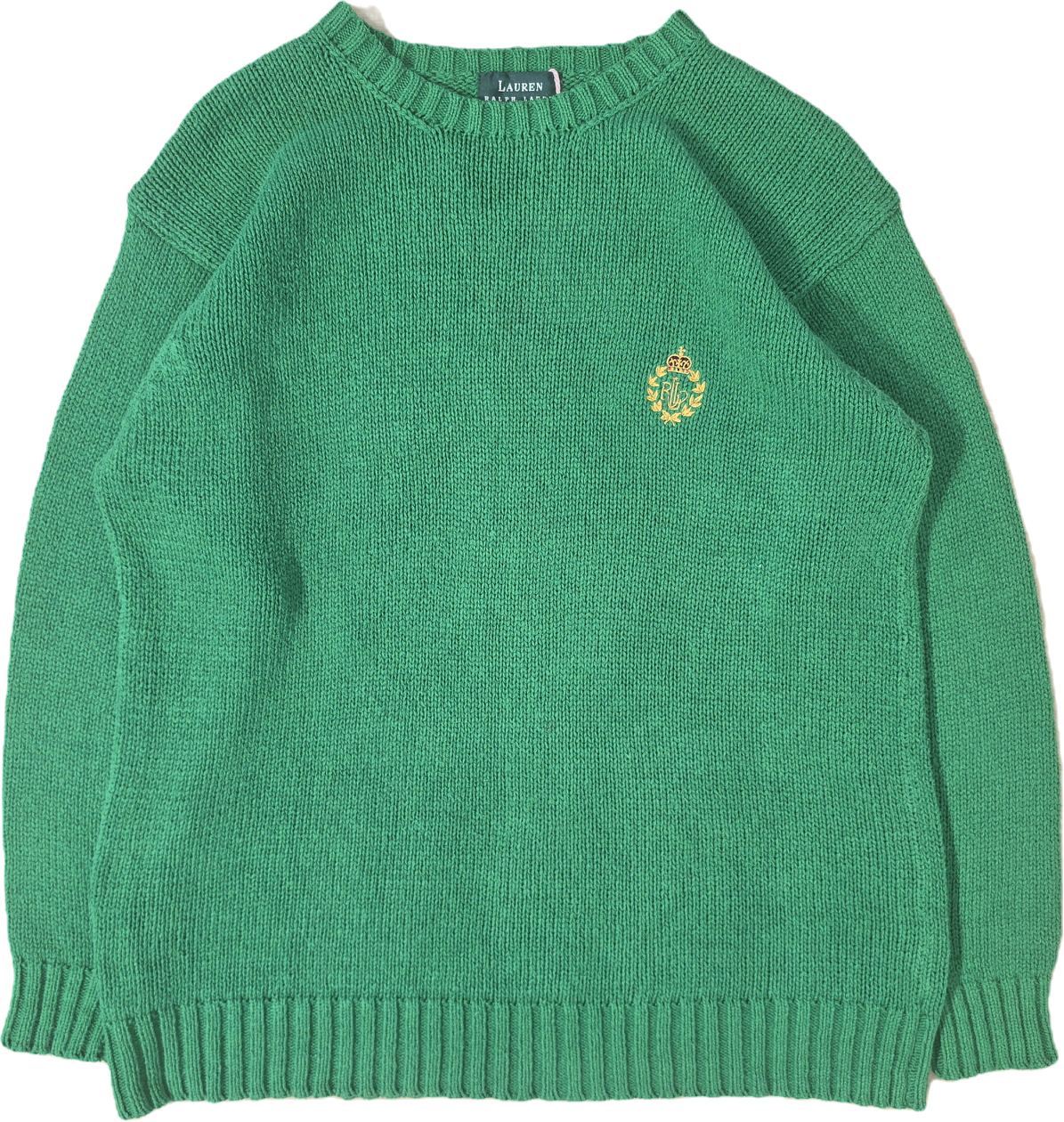Pull en maille verte des années 90' - S