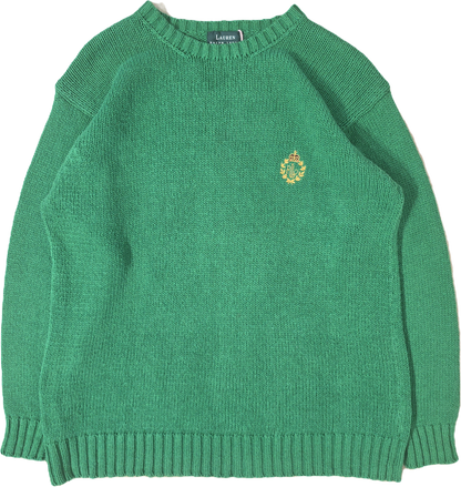 Pull en maille verte des années 90' - M/L