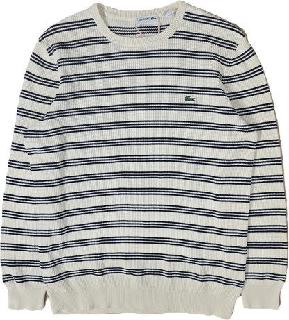 Pull en coton style marinière en maille piquée - L