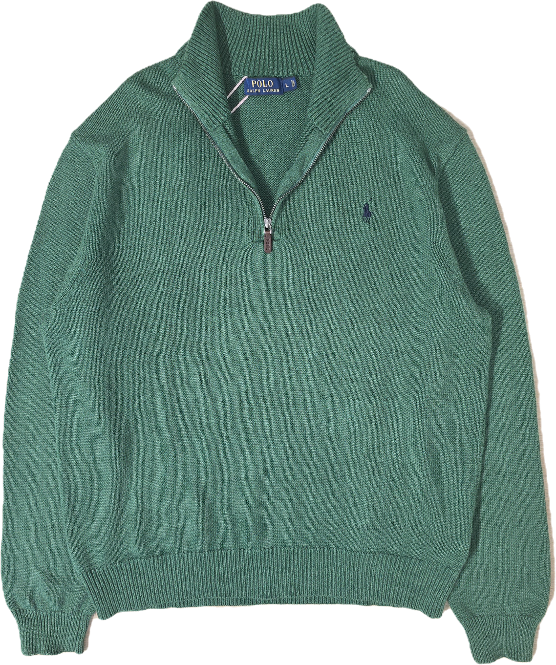 Pull camionneur Ralph Lauren en maille vert - L