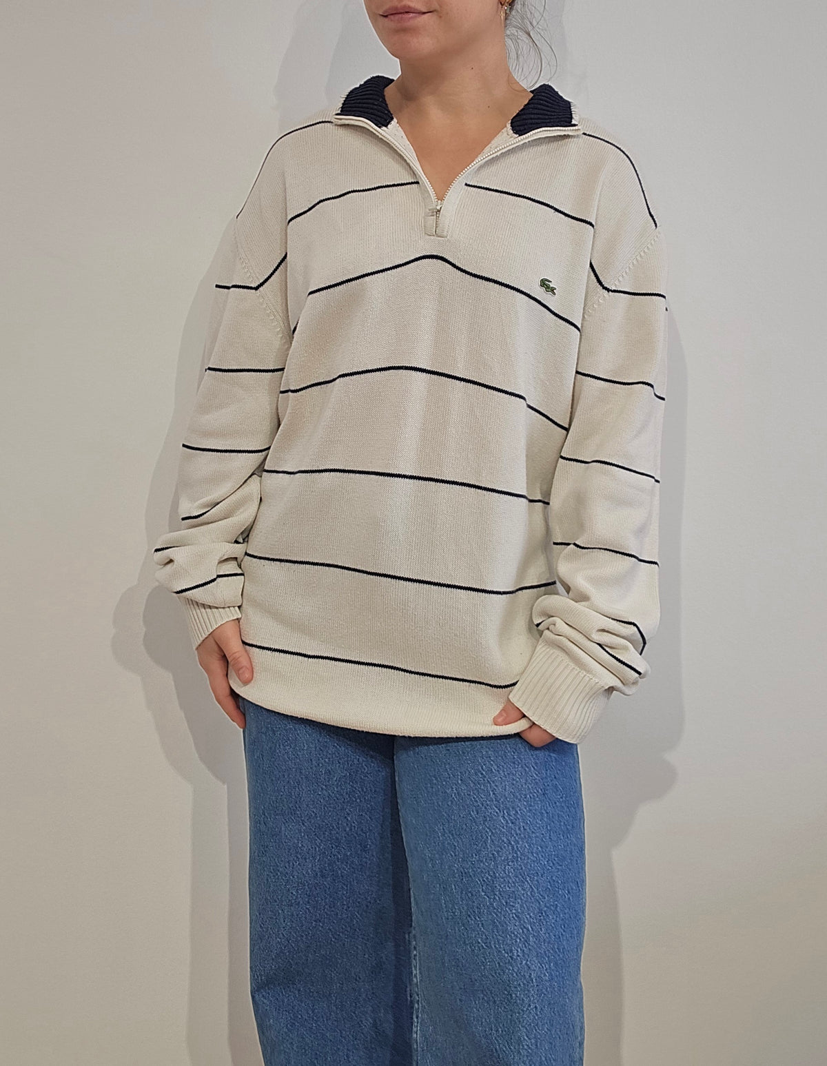 Pull camionneur beige à rayures - XL