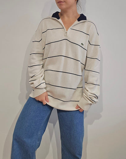 Pull camionneur beige à rayures - XL