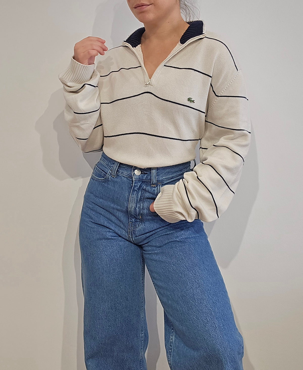 Pull camionneur beige à rayures - XL