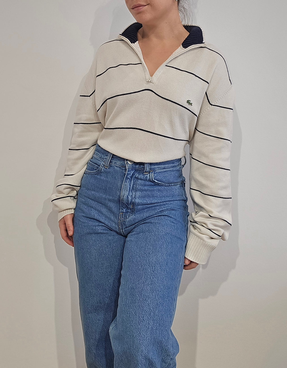 Pull camionneur beige à rayures - XL