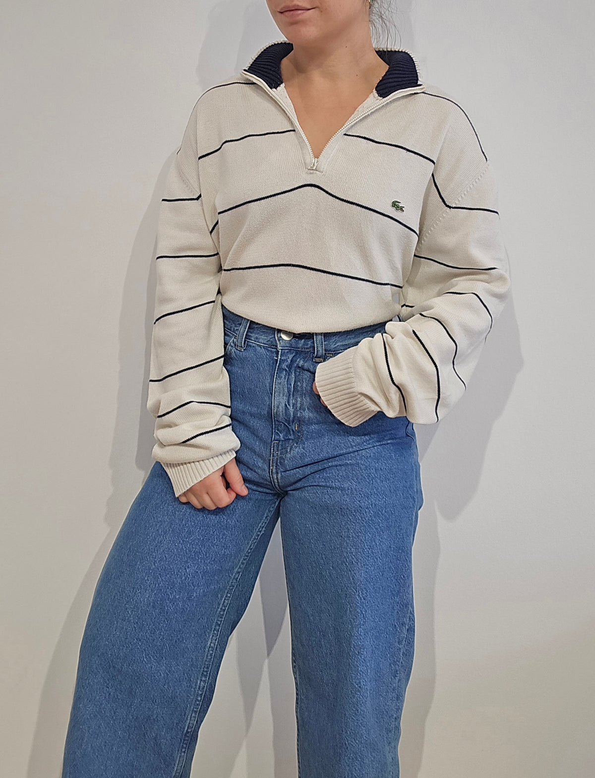Pull camionneur beige à rayures - XL