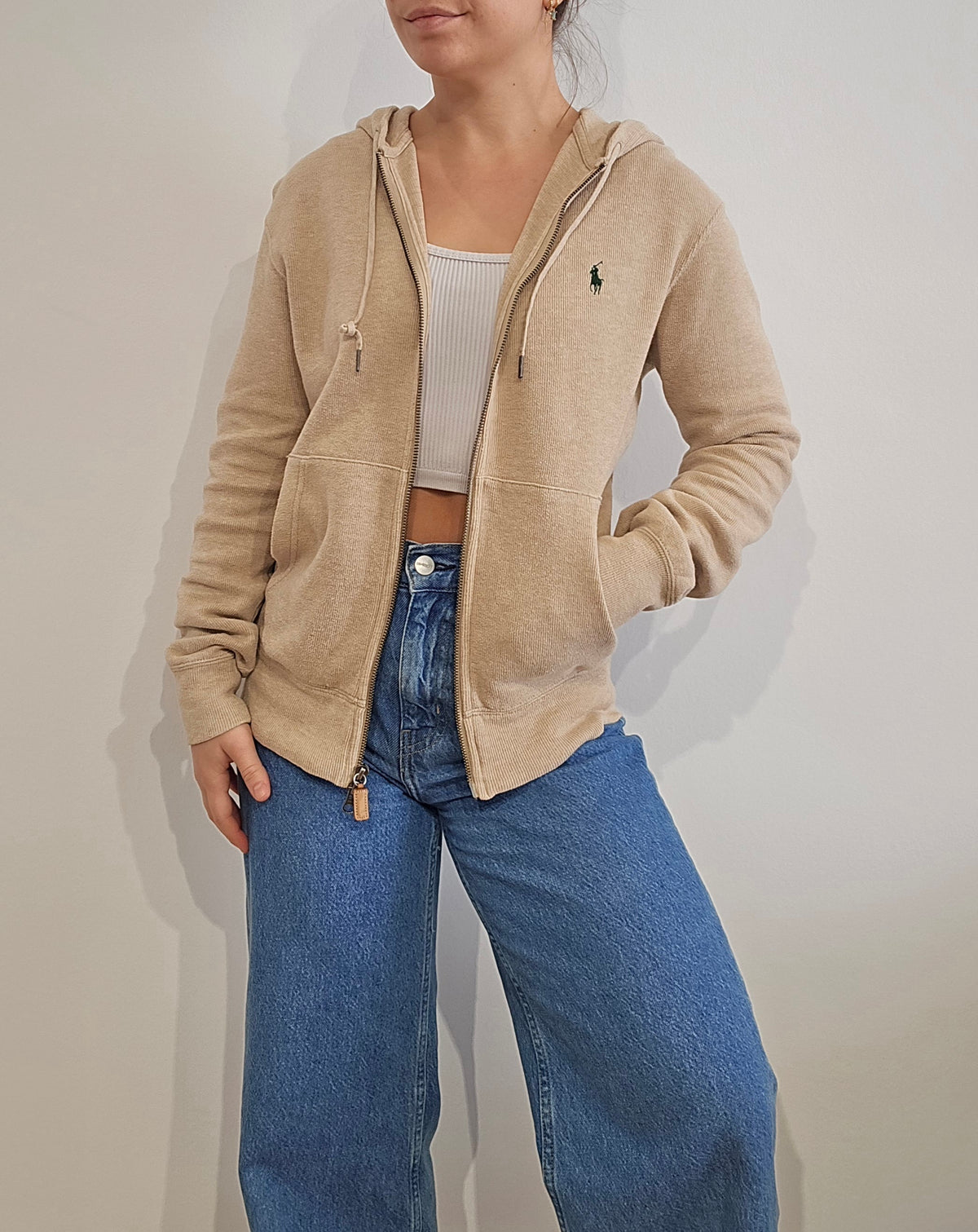 Veste à capuche beige - S