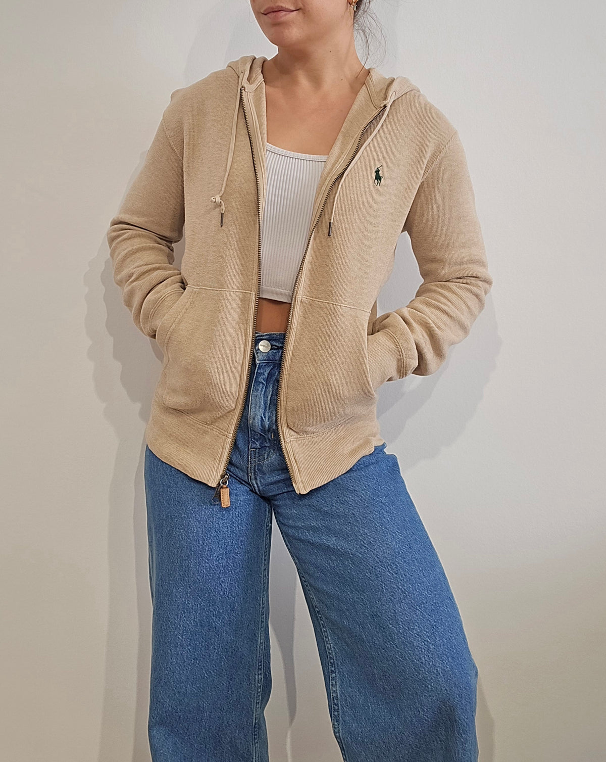 Veste à capuche beige - S
