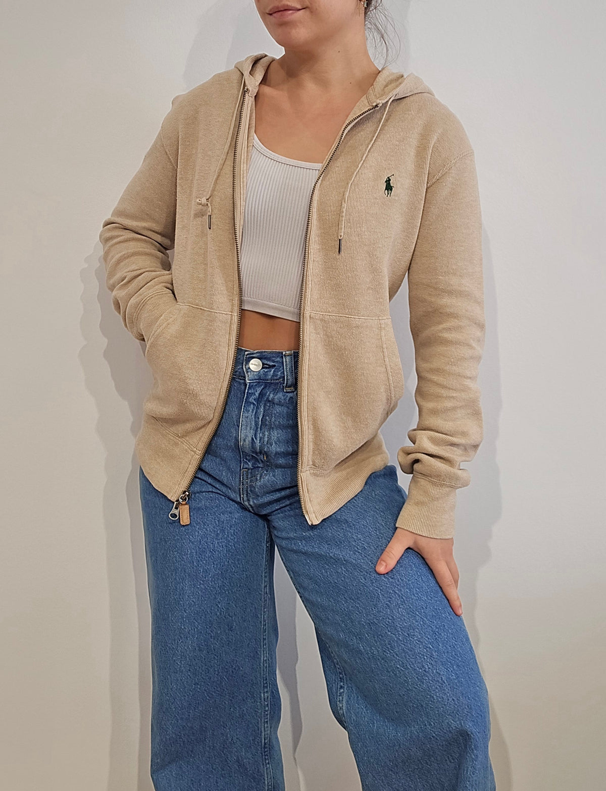 Veste à capuche beige - S