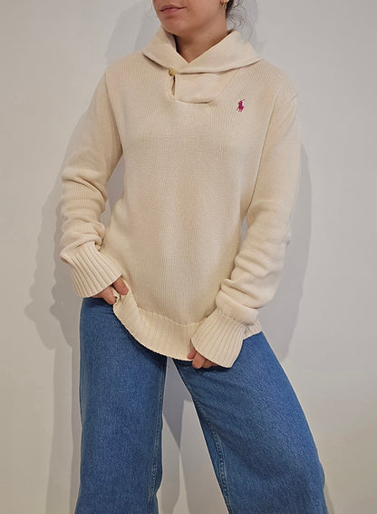 Pull col montant crème - M/L