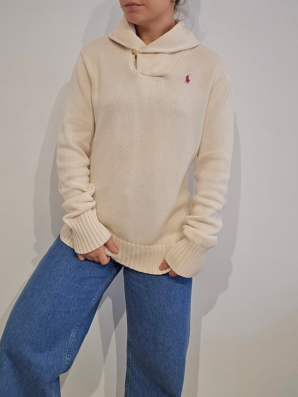 Pull col montant crème - M/L